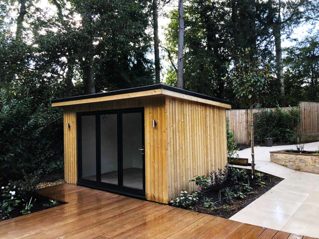 Modern garden room exterior in amersham with bespoke design